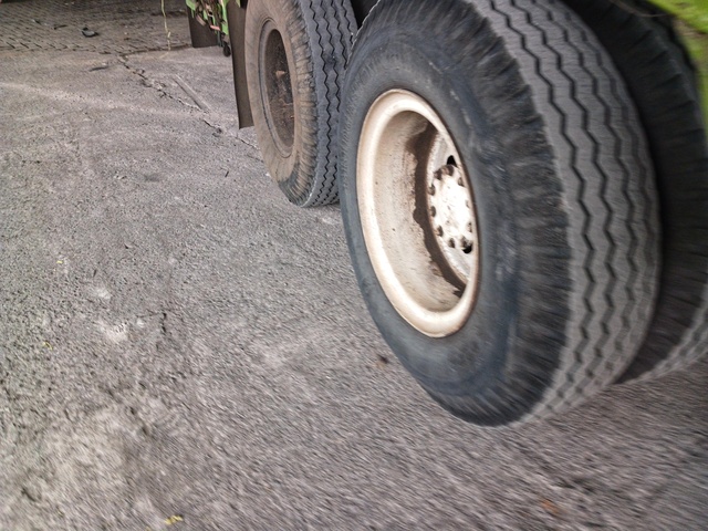 Truck wheels cleaned with heavy-duty truck wash soap